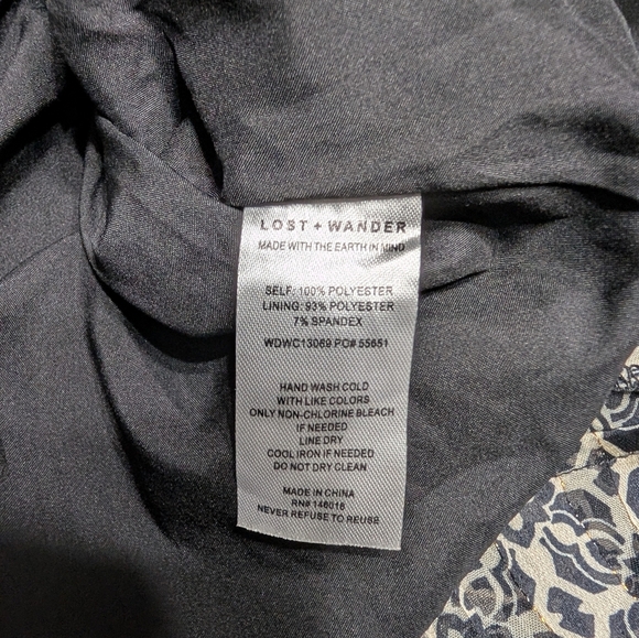 Lost+Wander Mira Black and Cream Button Front Bishop Puff Sleeve Blouson Dress M - Picture 8 of 15